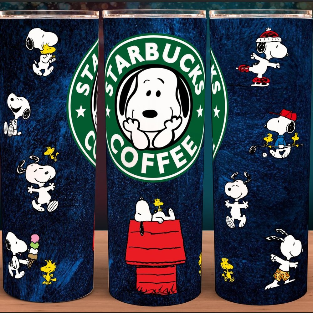 Snoopy Coffee With Woodstock Cup Mug Tumbler 20oz